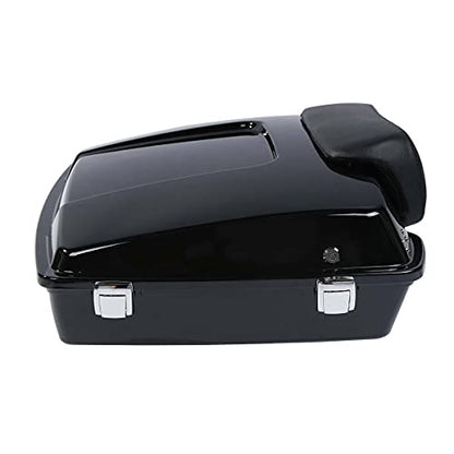 TCMT 5.5" Razor Motorcycle Trunk Box Backrest Pad Two Up Mounting Rack Metal Base Plate Fit For Harley Touring 2009-2013 Road Glide Road King Street Glide Pack - color: Chrome Lacthes Trunk+Pad+Chrome 2 up Rack+Plate