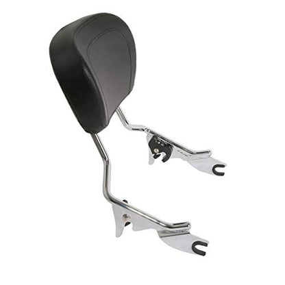 TCT-MOTORPARTS Passenger Detachable Backrest Sissy Bar Fit For Harley Touring Street Road King Glide Electra Glide 2009-2025 - color: Chrome