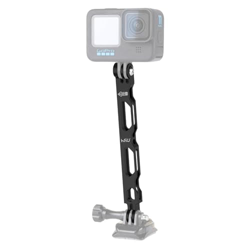 HSU Extension Arm for GoPro, Aluminum Helmet Stick Extension Arm Mount for GoPro Hero 13/12/11/10/9/8/7/6/5 Black, DJI Osmo Action and More (6.5") - color: 6.5" Black