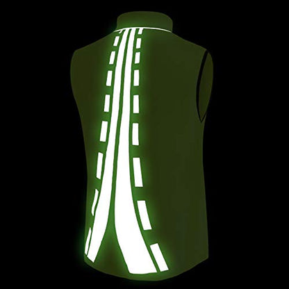 High Visibility Cycling Vest Reflective Vest for Night Running Jogging Biking with 2 Reflective Safety Bands (Green, XL) - color: Green, size: X-Large