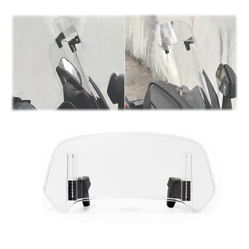 Windscreen Extension Suitable for VF1100C 1983-1985, Motorcycle Windshield Spoiler Deflector Clip On High Clarity Premium Material,Transparent-L