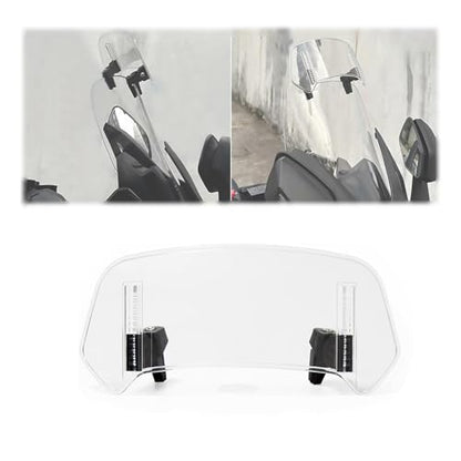 Windscreen Extension Suitable for VF1100C 1983-1985, Motorcycle Windshield Spoiler Deflector Clip On High Clarity Premium Material,Transparent-L