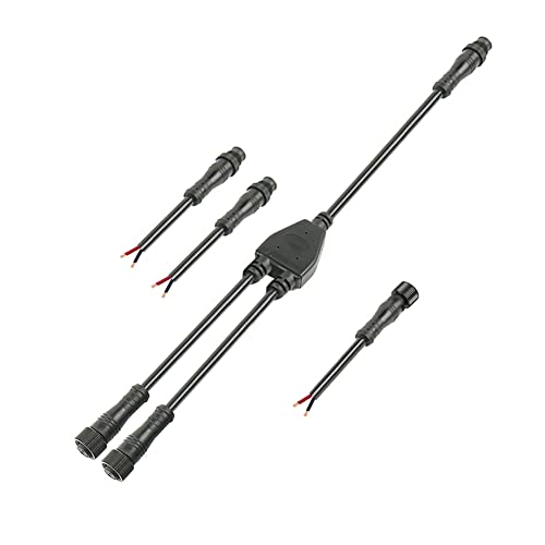 2pin Waterproof Connector,IP68 16WAG Y Shape 1 Male-Divided-2 Female Spillter Connector,LED Extension Cable for Car,Boat,Indoor/Outdoor LED Strip Lights. - size: Y Shape connector