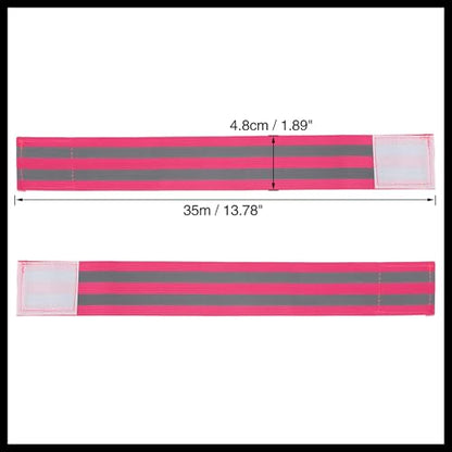 8pcs Reflective Bands for Arm Reflective Armbands High Visibility Night Cycling Riding Reflector Tape Straps Bracelet Pink Durable Material