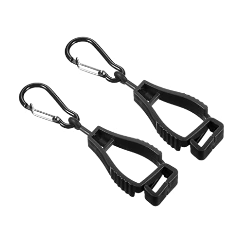 PATIKIL Glove Keeper, Gloves Grabber Catcher Prevent Losing Hook Clips Holder Helmet Hanger for Construction Workshop - color: Black