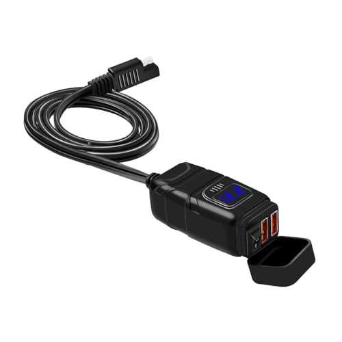 Motorcycle USB Charger for Triumph Speed Triple 955i/1050/1200 RS/RR 1994-2026,12V Dual-Port Fast Charging Waterproof and dustproof Motorcycle Phone Charger - color: Blue