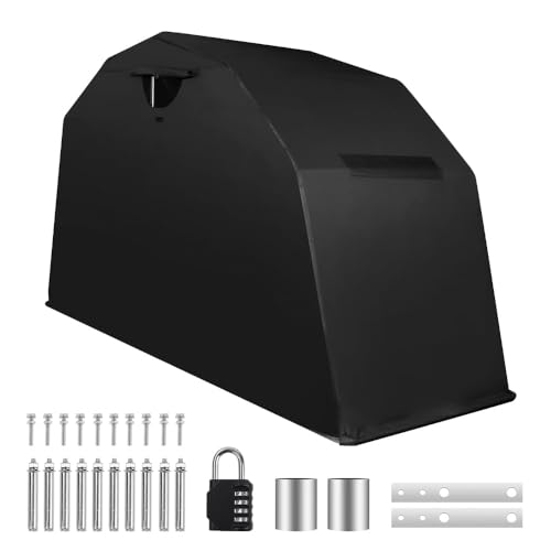 PROEZE Heavy Duty Motorcycle Shelter Storage Sheds Motorcycle Garage, 136"x54" x75" Motorcycle Cover Waterproof Outdoor Motorcycle Tent with Lock - size: 135.8" Motorcycle Shelter