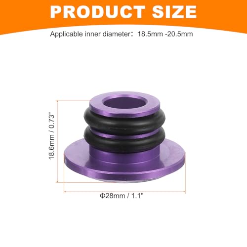 HARFINGTON Bar End Plugs Aluminum Handlebar End Caps Bike Plugs with Matching Rings for MTB Road BMX Fixed Gear Bike, Purple - color: Purple