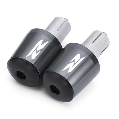 Motorcycle Handlebar End Plugs - Bar Ends Grips with Counterweight, Anti-Vibration Stabilizer, Crash Protector Slider Compatible with GSXR 125/150/250/600/750/1000 & GSR 750/600/400 - color: Titanium