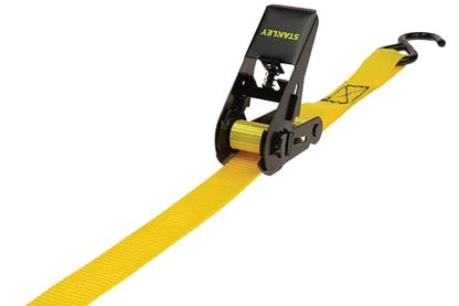 STANLEY S9500 Black/Yellow 1" x 10' Ratchet Straps - Light Cargo (300 lb Working Load / 900 lb Break Strength), 4 Pack - size: 1" x 10'