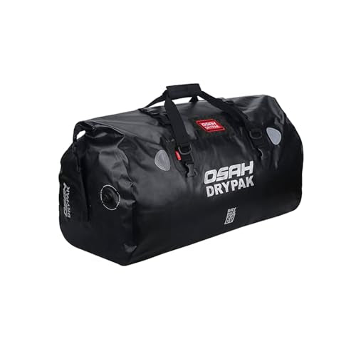 Waterproof Duffel& Luggage Bag - Motorcycle Dry Bag Tail Saddle Bags with Roll Top Closure,Large Storage Space,for Camping, Kayaking, Fishing & Traveling(Black, 60L) - color: Black, size: 60L