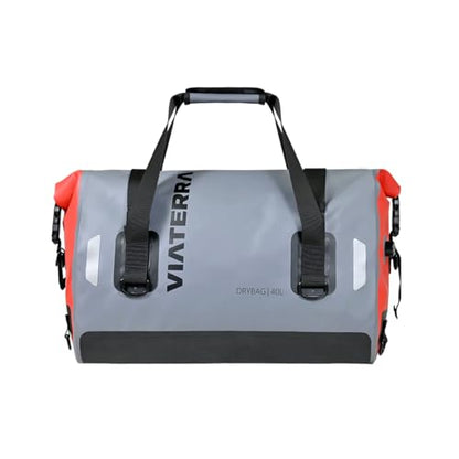 ViaTerra Waterproof Motorcycle Tail Bag 40L – Universal Fit Dry Bag for Rear Seat, No Rack Needed, Heavy Duty PVC Luggage for Touring, Camping & Adventure Riding - size: 40L