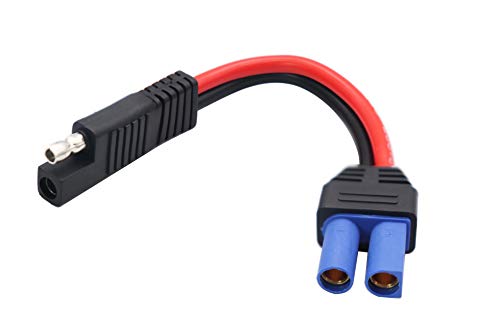SAE to EC5 Cable EC5 Female Plug Connector to SAE Power Automotive Adapter Cable 12AWG for Solar Panel Battery Gender Charging（15cm/6inch）