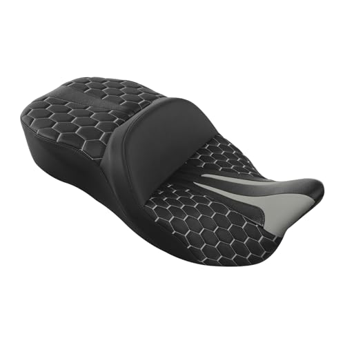SLMOTO Hammock Motorcycle Passenger Seat - Bagger Comb Strapped 2-Up One-Piece Fit for Harley Touring Road King FLHR Street Glide FLHX Road Glide FLTRX Electra Glide FLHT 2009-2023 White - color: Gel Style A White