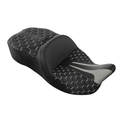 SLMOTO Hammock Motorcycle Passenger Seat - Bagger Comb Strapped 2-Up One-Piece Fit for Harley Touring Road King FLHR Street Glide FLHX Road Glide FLTRX Electra Glide FLHT 2009-2023 White - color: Gel Style A White
