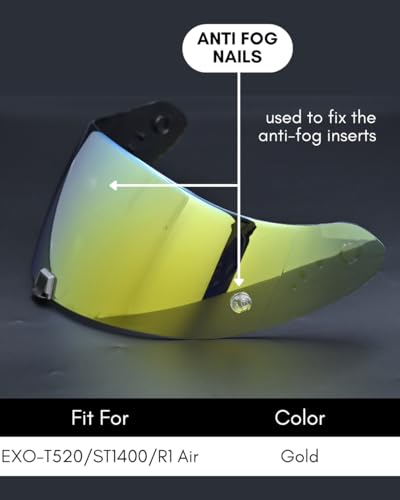 Compatible With EX0 T520 Motorcycle Helmet Visor R1 Air Face Helmet Shield Replacement ST1400 Tinted Visor (Gold) - color: Gold
