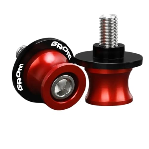 Motorcycle M8 Swingarm Spools Rear Stand Screws Sliders for H GROM MSX125 2015 2016 2017 2018-2023 2024(RED) - color: Red
