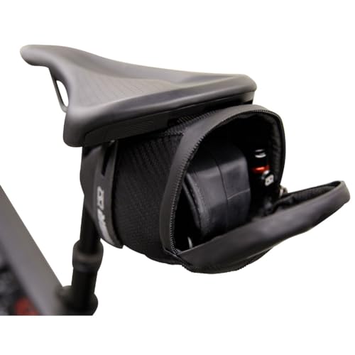 MSR Bicycle Seat Bag Black Bike Under Seat Saddle Bag for Mountain or Road Extra Storage and Taillight Mount