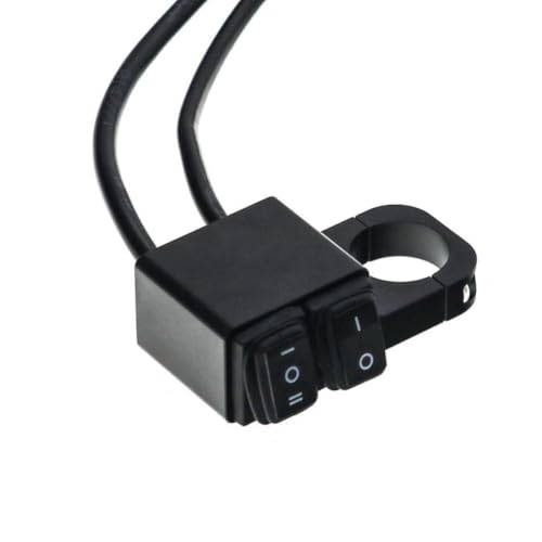 Waterproof Motorcycle ATV 22mm Handlebar Double Control On Off On Button Switch Headlight Hazard Brake Fog Light CNC(A) - color: A