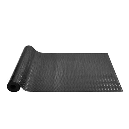 VEVOR Rubber Flooring Roll, 4 x 15 ft SBR Diamond-Plate Rubber Mat, 3mm Thickened, Easy to Clean, Customizable Size, Non-Slip Floor Protector Mat for Under Cars, Garage, Warehouse, Industry Gym, Black - size: 4 ft x 15 ft