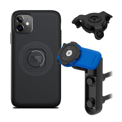 Quad Lock Brake/Clutch Motorcycle Phone Mount with Vibration Dampener and MAG Phone Case for iPhone 11 - size: iPhone 11