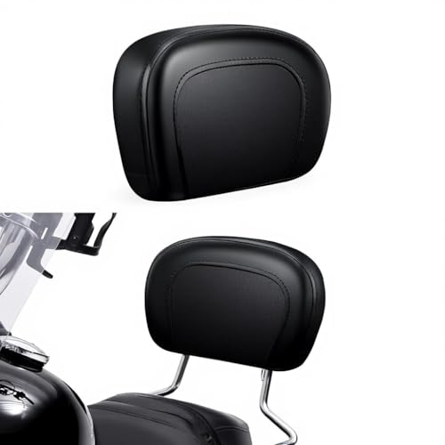 Passenger Backrest Pad Sissy Bar Cushion Compatible with Harley Touring Electra Glide Road Glide Road King Street Glide 2009-2023 - Fits Standard Height & Tall Detachable Uprights - Black PU Leather - color: Blaack#3