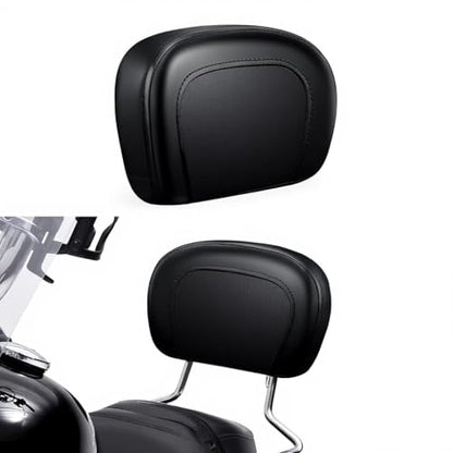 Passenger Backrest Pad Sissy Bar Cushion Compatible with Harley Touring Electra Glide Road Glide Road King Street Glide 2009-2023 - Fits Standard Height & Tall Detachable Uprights - Black PU Leather - color: Blaack#3