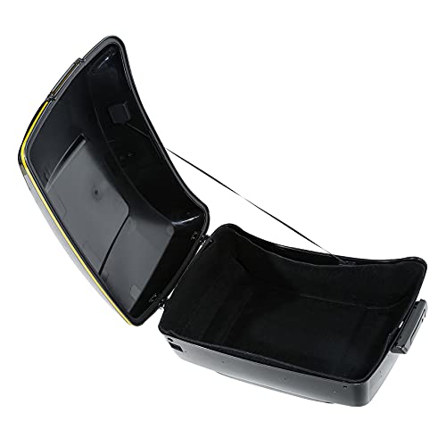 Gold/Black Geometric Shape Fade 13.7" King Trunk W/Latch Key Fit For Harley Trunk Touring CVO Road King Road Glide Street Glide Electra Glide Ultra Limited 2014-2025 - color: Gold/Black Geometric Shape Fade(W Speaker Holes)