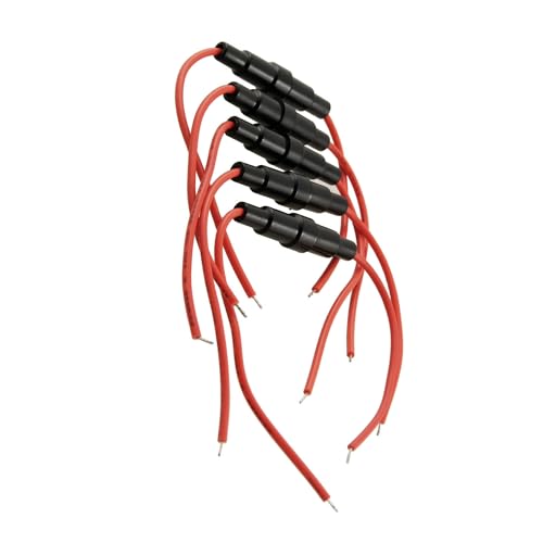 A11101300ux0008 5 x 20 mm AGC Fuse Holder Inline Screw Type W 22 AWG Wire (Pack of 5) Auto Accessories