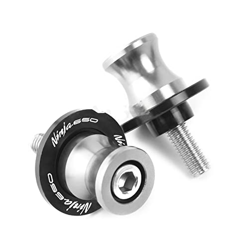 M8 for NINJA650 Motorcycle Swingarm Spools Rear Stand Screws Sliders CNC Aluminum Accessories for Kawasaki for Ninja 650 2017-2021/2020 (Color : Silver) - color: Silver