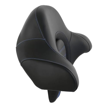 HR3 Wrap Around Backrest Pad for King Trunk Chopped Trunk Compatible with 2014-later Harley Touring Road King Road Glide Street Glide Electra Glide (Blue Stitches) - color: Blue Stitches