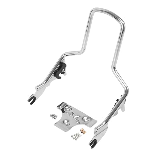 Detachable Sissy Bar Passenger Backrest Upright Passenger Backrest Pad & Luggage Rack Fit for Harley Touring Road King Street Glide Road Glide 2009-2025 - color: Chrome #4