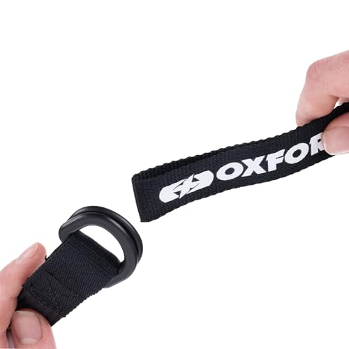 Atlas D-Ring (Pair), 26mm x 1.2m, Black. Motorcycle Adjustable Luggage Strap