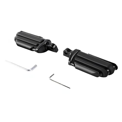 Motorcycle Mini Floorboards Foot Pegs Mattle Black - Compatible with Harley Touring Road King Street Glide Softail Dyna Sportster XL883 XL1200 - Wide Male Mount Footrests Pedals - color: Matte Black#4