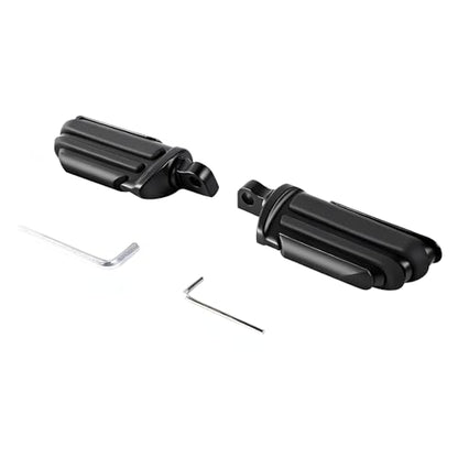 Motorcycle Mini Floorboards Foot Pegs Mattle Black - Compatible with Harley Touring Road King Street Glide Softail Dyna Sportster XL883 XL1200 - Wide Male Mount Footrests Pedals - color: Matte Black#4