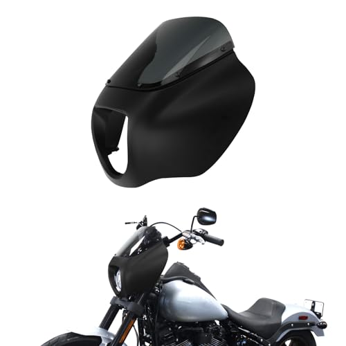 Front Headlight Quarter Fairing Windshield Fit For Harley Softail Low Rider FXLR S FXLRS 2018-2025 Street Bob FXBB FXBBS 2018-2025 Softail Standard FXST 2020-2024 Black Denim - color: Fairing Black Denim