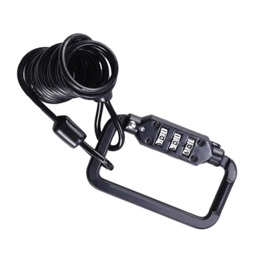 Milisten Motorcycle Helmet Lock Cable, Portable Tamper-Proof Steel Wire Helmet Security Lock with Combination Code, Lightweight Black Zinc Alloy for Outdoor Bike and Motorcycle Use