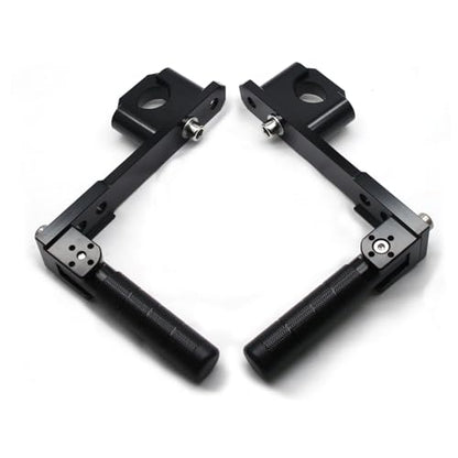 MZS Motorcycle Highway Foot Peg, 7/8"-1.25" Adjustable Adventure Highway Pegs Universal Foldable CNC Long Mount Compatible with KLR 650 DR650 Tenere Vstorm 300X 390 790 890 Dual for 22-32mm Crash Bar