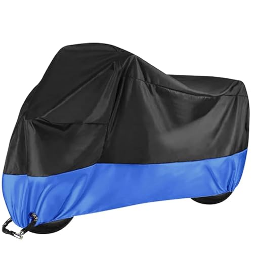 Waterproof All Season Motorcycle Cover Dustproof UV Protective Motorbike Rain Wear-Resistant Fabric Outdoor Moto(Dark Blue,4XL for 2300-2600mm) - color: Dark blue, size: 4XL for 2300-2600mm