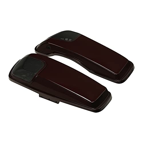 HR3 Twisted Cherry Saddlebag Lids w/ 5"x7" Speaker Grills Compatible with 2018 Street Glide Special Ultra Limited FLHTKL 2018-2019 Road Glide FLTRU (Replace for OEM)