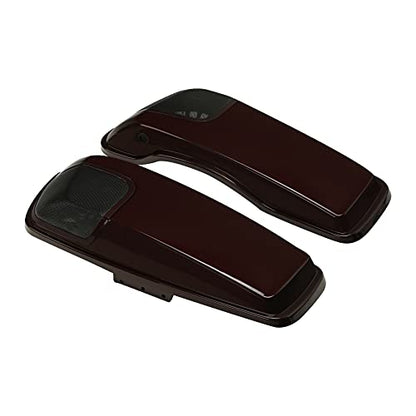 HR3 Twisted Cherry Saddlebag Lids w/ 5"x7" Speaker Grills Compatible with 2018 Street Glide Special Ultra Limited FLHTKL 2018-2019 Road Glide FLTRU (Replace for OEM)