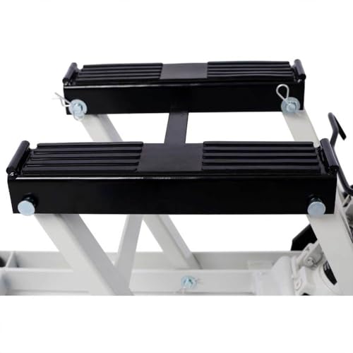 Hydraulic Motorcycle Lift Jack 1500 LBS, Portable Scissor Hoist Table with Wide Deck, Safety Pin & 4 Wheels for Street Bikes, Cruiser Bikes, Touring Motorcycles, ATV & UTV
