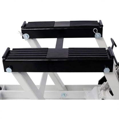 Hydraulic Motorcycle Lift Jack 1500 LBS, Portable Scissor Hoist Table with Wide Deck, Safety Pin & 4 Wheels for Street Bikes, Cruiser Bikes, Touring Motorcycles, ATV & UTV