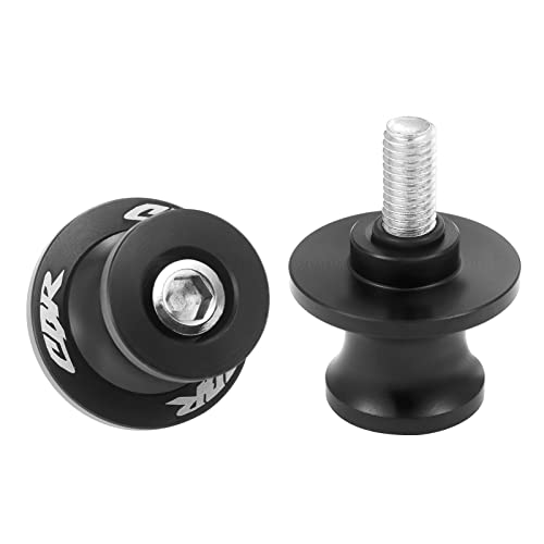 2Pcs Motorcycle Swing Arm Spools for Honda CBR150 CBR100F CBR1000RR CBR1100XX CBR125 CBR250 CBR400RR CBR400F CBR450SR CBR600RR CBR900RR CBR954RR Aluminum (Black) - color: Black
