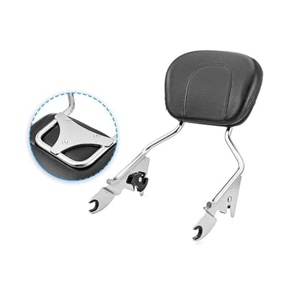 Dasen Detachable Sissy Bar Compatible with Harley Touring, Passenger Backrest Quick-Release Fit Touring Road Glide Street Glide Electra Glide Road King 2009-2025 Chrome