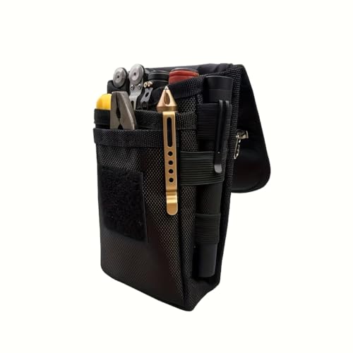 4.3in Small Tool Pouch with Belt Clip,Tool Belt Pouches Electrician Mini Organizer Pocket Attachment Men's Multi-Purpose Tools Kit Straps for Hiking, Camping, and Outdoor Activities, Camping Gear