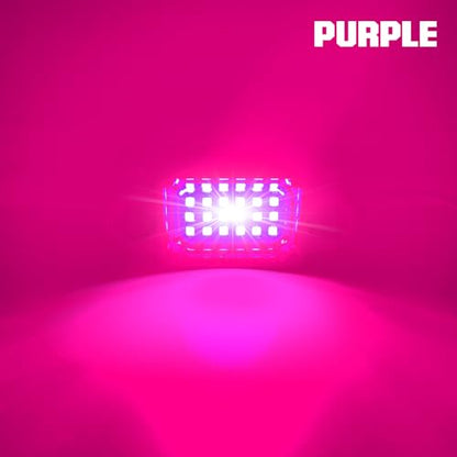 4 Pods Purple Rock Lights 24 LEDs Chips Waterproof Neon Trail Rig Lamp Underglow Light for Car Truck Motorcycle SUV ATV UTV - color: Purple