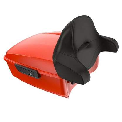 Advanblack King Tour Trunk Pack Compatible with Harley Touring CVO Road Glide, Street Glide, 2023.5 2024 2025 2026 Mounting Rack, Full Backrest & Trunk Liners (Blood Orange) - color: Blood Orange
