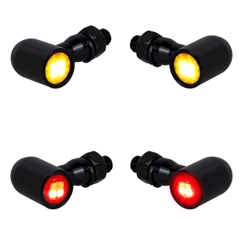 NTHREEAUTO Motorcycle Turn Signals, Universal Front Rear LED Turn Signal Light Mini Blinkers Brake Tail Lights Compatible with Harley Honda Suzuki Triumph Yamaha - 4 PCS