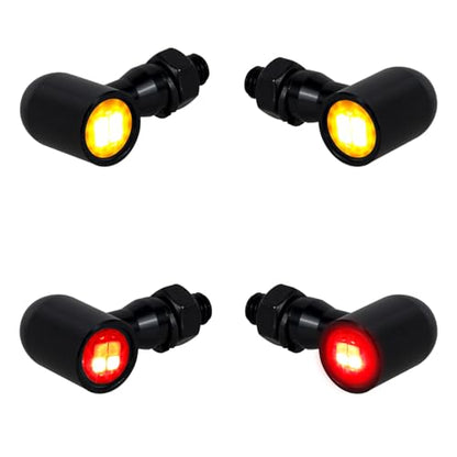 NTHREEAUTO Motorcycle Turn Signals, Universal Front Rear LED Turn Signal Light Mini Blinkers Brake Tail Lights Compatible with Harley Honda Suzuki Triumph Yamaha - 4 PCS